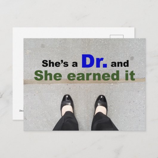 彼は博士で、正しい博士号を取得した ポストカード (正面/裏面)