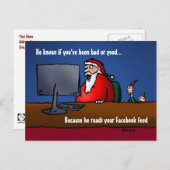 彼は君が悪もしいサンタポストカードを持っていたことを知っている シーズンポストカード (正面/裏面)