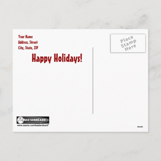 彼は君が悪もしいサンタポストカードを持っていたことを知っている シーズンポストカード (裏面)