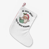 彼は君のクリスマスの本読気を見る スモールクリスマスストッキング (正面 (吊り時))