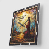 彼は君の信仰に報いる。ヘブル11 スクエア壁時計 (傾斜)