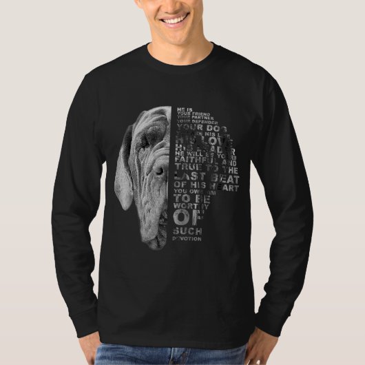 彼は君の友人だ君の相棒は犬の英語の馬だ Tシャツ (正面)