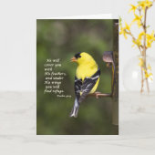 彼は君を羽で覆う カード (黄色い花)