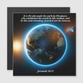 彼は地球を作った：創造の聖句マグネット (正面/裏面)