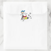 彼は安全野球のステッカーだ ラウンドシール (バッグ)