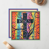 彼は宗教上のモダン復活祭カラフルだ ノートカード (正面/裏面インサイチュ)