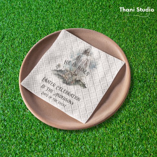 彼は宗教上の復活祭のキリスト教十字架を復活させた スタンダードカクテルナプキン