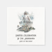 彼は宗教上の復活祭のキリスト教十字架を復活させた スタンダードカクテルナプキン (正面)