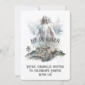 彼は宗教上の復活祭のキリスト教十字架を復活させた 招待状 (正面)