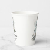 彼は宗教上の復活祭のキリスト教十字架を復活させた 紙コップ (右)