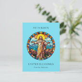 彼は宗教的なイースターイエスの復活を復活させた シーズンポストカード (スタンド正面)