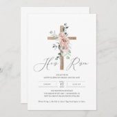 彼は宗教的なイースターブランチの卵の狩りを復活した 招待状 (正面/裏面)