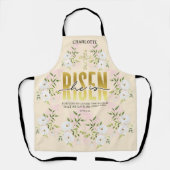 彼は宗教的なキリスト教の引用文や復活祭を起こした エプロン (正面)