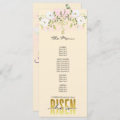 彼は宗教的なキリスト教の引用文や復活祭を起こした メニュー (正面/裏面)