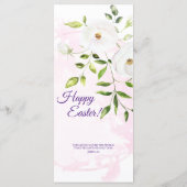 彼は宗教的なキリスト教の引用文ピンクの復活祭に昇っている メニュー (裏面)