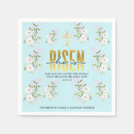 彼は宗教的なキリスト教の引用文ブルーイースターを復活させた スタンダードカクテルナプキン