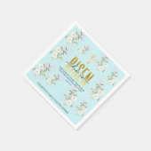 彼は宗教的なキリスト教の引用文ブルーイースターを復活させた スタンダードカクテルナプキン (角)