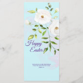 彼は宗教的なキリスト教の引用文ブルーイースターを復活させた メニュー (裏面)