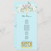 彼は宗教的なキリスト教の引用文ブルーイースターを復活させた メニュー (正面/裏面)