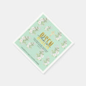 彼は宗教的なキリスト教の引用文ミント復活祭を起こした スタンダードカクテルナプキン (角)