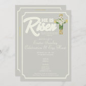 彼は宗教的なキリスト教の復活祭のお祝いを復活させた 招待状 (正面/裏面)