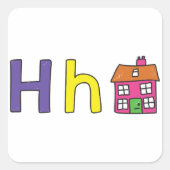 彼は家にステッカーを貼る スクエアシール (正面)