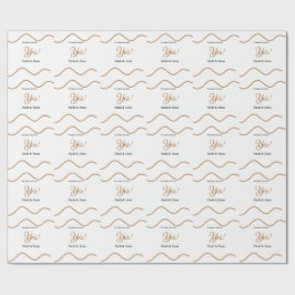 彼は尋ね、彼女はイエスと答えた。シンプルでミニマルなエンゲージメント ラッピングペーパー