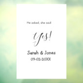 彼は尋ね、彼女はイエスと答えた シンプル ミニマルなエンゲージメント ウィンドウサイン (シート3)