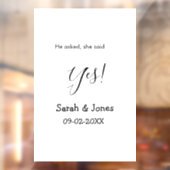 彼は尋ね、彼女はイエスと答えた シンプル ミニマルなエンゲージメント ウィンドウサイン (シート2)