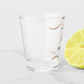 彼は尋ね、彼女はイエスと答えた シンプル ミニマルなエンゲージメント ショットグラス (左)