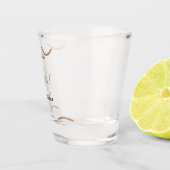 彼は尋ね、彼女はイエスと答えた シンプル ミニマルなエンゲージメント ショットグラス (右)