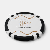 彼は尋ね、彼女はイエスと答えた シンプル ミニマルなエンゲージメント ポーカーチップ (シングル)