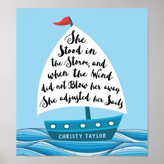 彼は嵐の中に立った(名前をカスタムする) ポスター (正面)