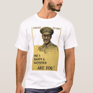 彼は幸せで満足しているだろう? Tシャツ