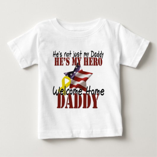 彼は彼によってが私の英雄であるちょうど私のお父さんではないです ベビーTシャツ (正面)