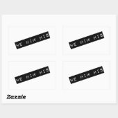 彼は彼のレトロラベルグラフィック 長方形シール (シート)