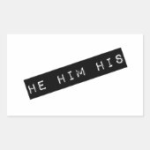 彼は彼のレトロラベルグラフィック 長方形シール (正面)