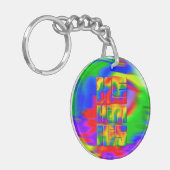 彼は彼の代名詞レインボー絞り染め キーホルダー (正面左)
