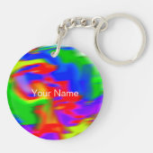 彼は彼の代名詞レインボー絞り染め キーホルダー (裏面)