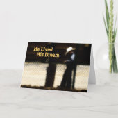 彼は彼の夢悔やみや弔慰カード住んでいました カード (正面)