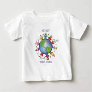 彼は彼の手の全世界を持っています ベビーTシャツ