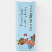 彼は彼の方法ベビーシャワーに言うCalling王子あります 横断幕 (縦)