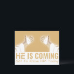 彼は彼の来家だ ポストカード<br><div class="desc">彼は来だ。今日彼と知り合いなさい。イエスよ素晴らし私はキリストよ。メシヤはドアをノックしている。彼は憧れ来ている。彼を入れてくれるか？お前の責任だ。何を恵みしても君には多くの決断がある。</div>