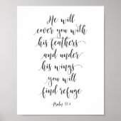 彼は彼の羽であなたを覆う, Psalm 91:4 ポスター (正面)