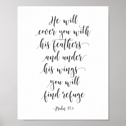 彼は彼の羽であなたを覆う， Psalm 91:4 ポスター (正面)