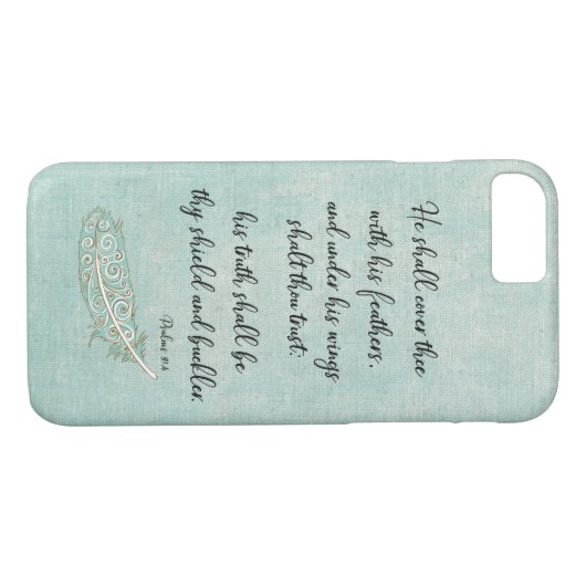 彼は彼の羽KJV聖書の聖句で覆う Case-Mate iPhoneケース (裏面(横))