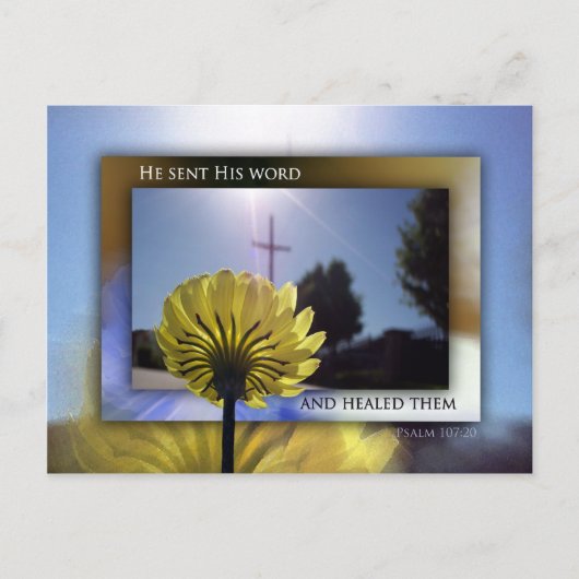 彼は彼の言葉を送り、彼らを癒した ポストカード (正面)