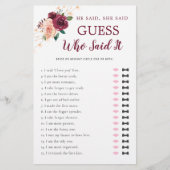 彼は彼女がほこりっぽいバラ・ブルゴーニュブライダルシャワーと言った (正面)