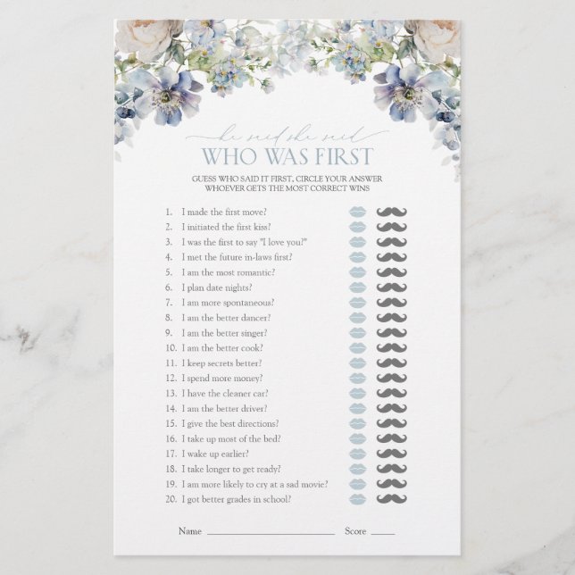 彼は彼女がほこりっぽい青いフローラシャワーゲームを言った (正面)