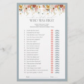 彼は彼女がほこりっぽい青いブライダルシャワーゲームを言った (正面)